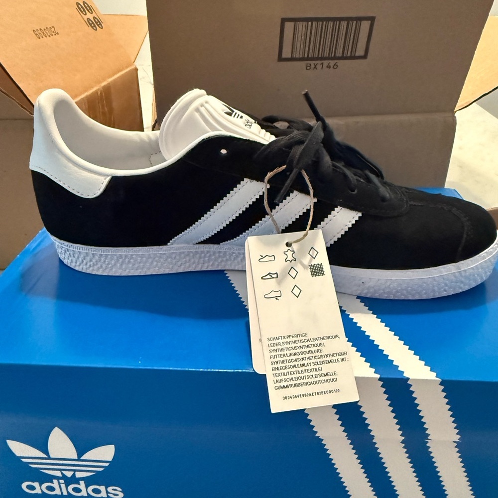 adidas Women's Black and White Gazelle Sneakers